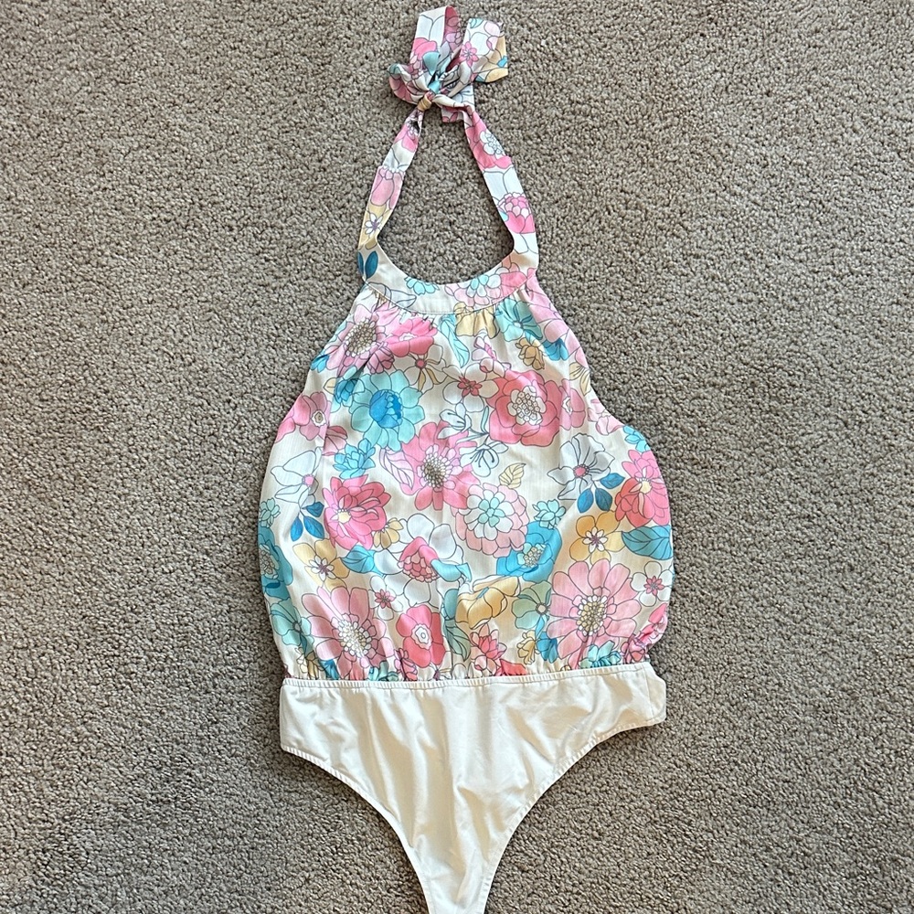 Floral Halter Bodysuit
